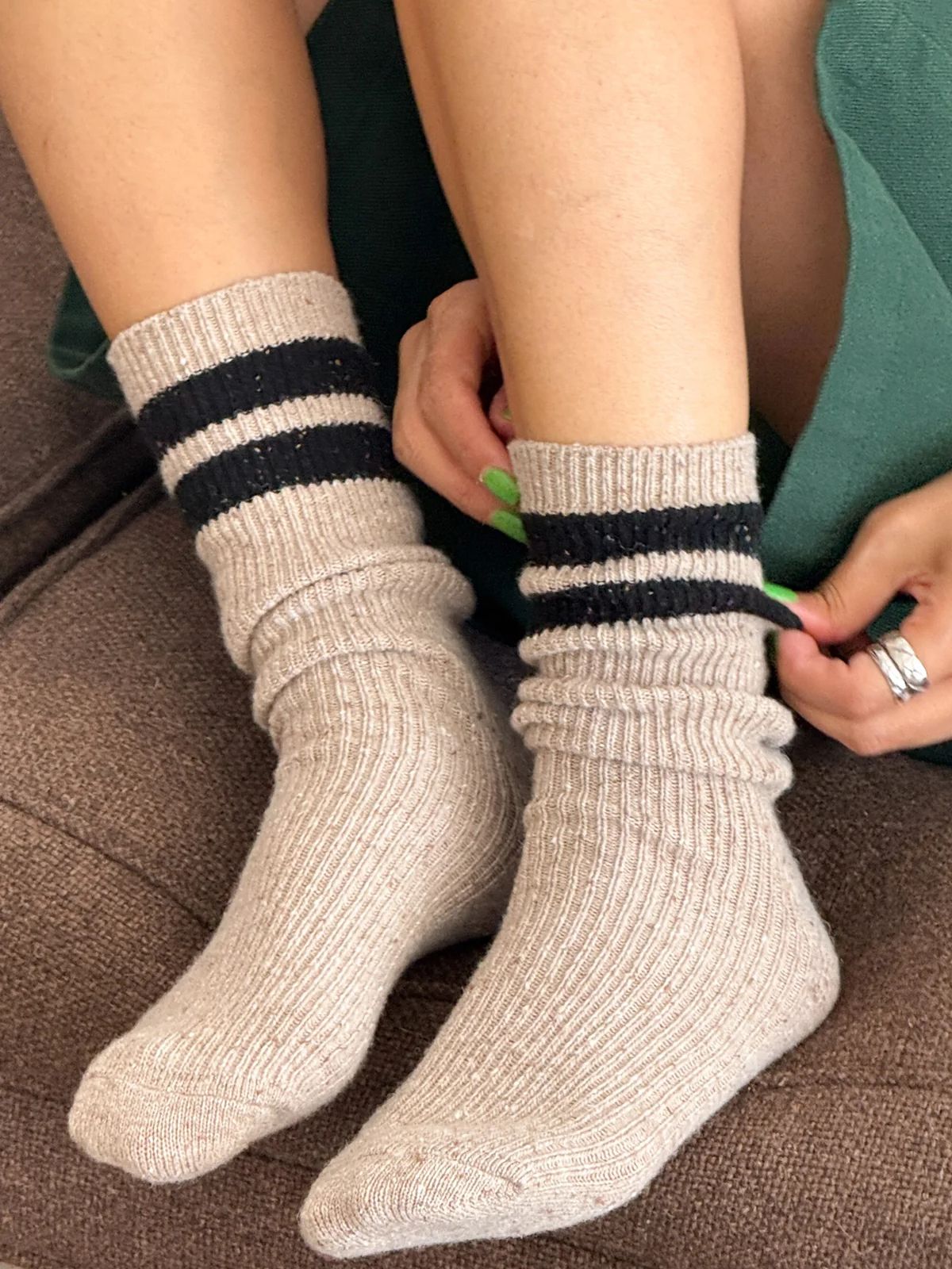 Snow Varsity Socks - Beige