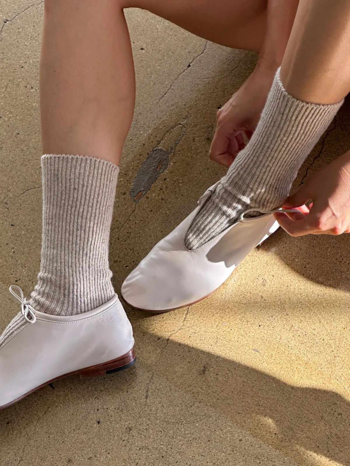 Winter Sparkle Socks - Champagne