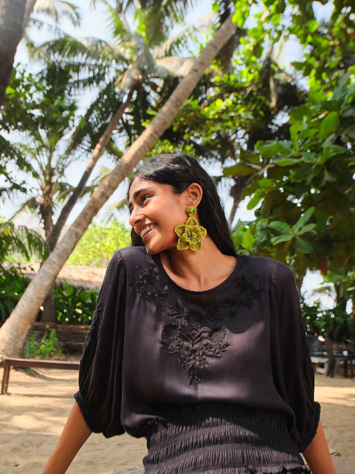 Chayana Embroidered Blouse - Black