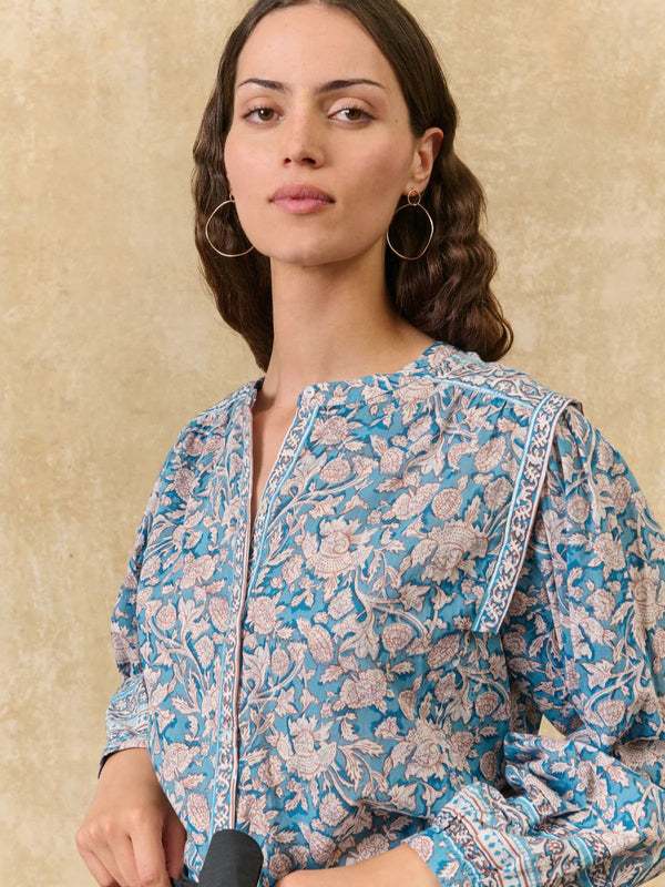 Jane Printed Shirt - Blue