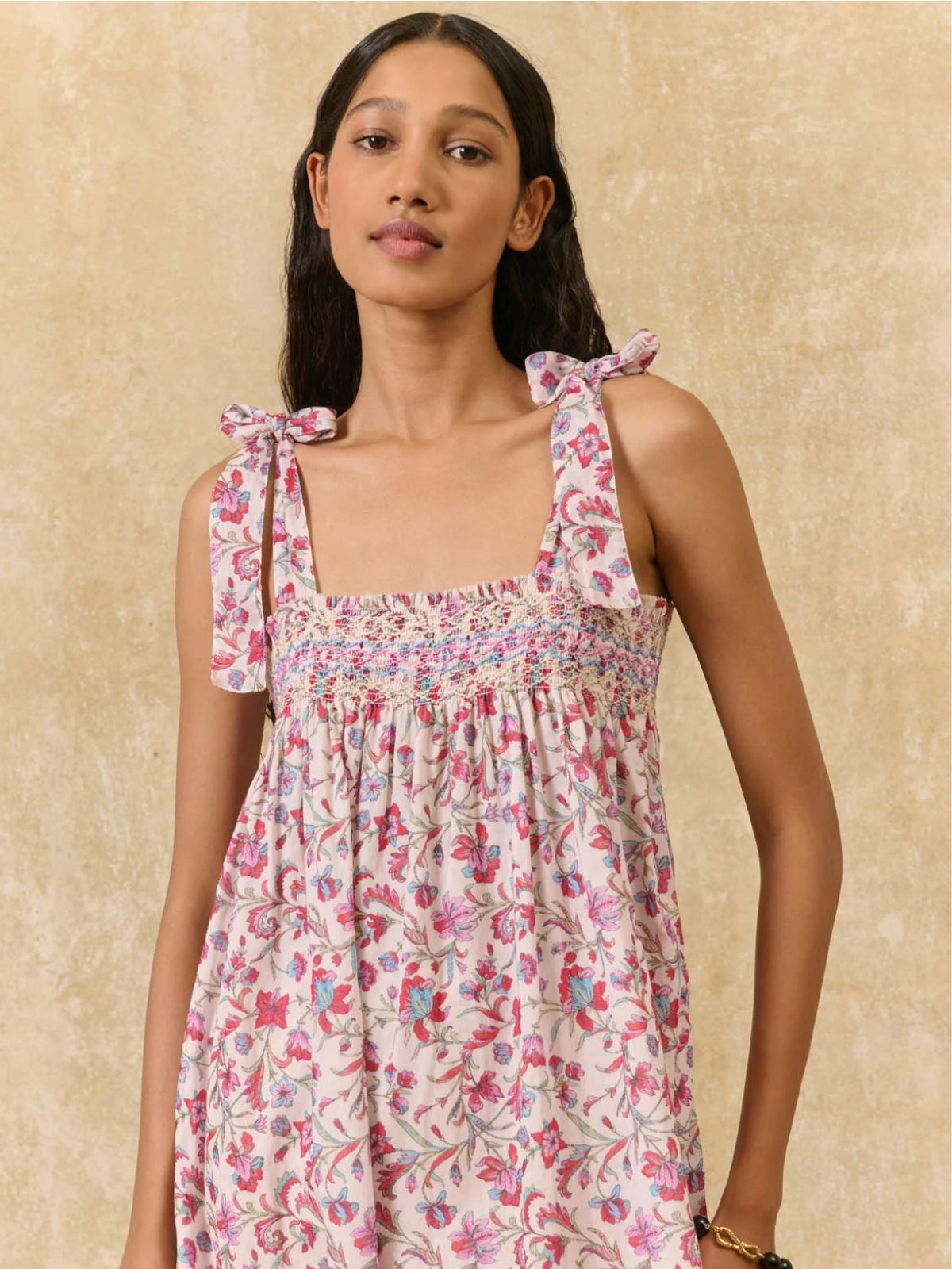 Marcelette Florant Print  Dress - Pink