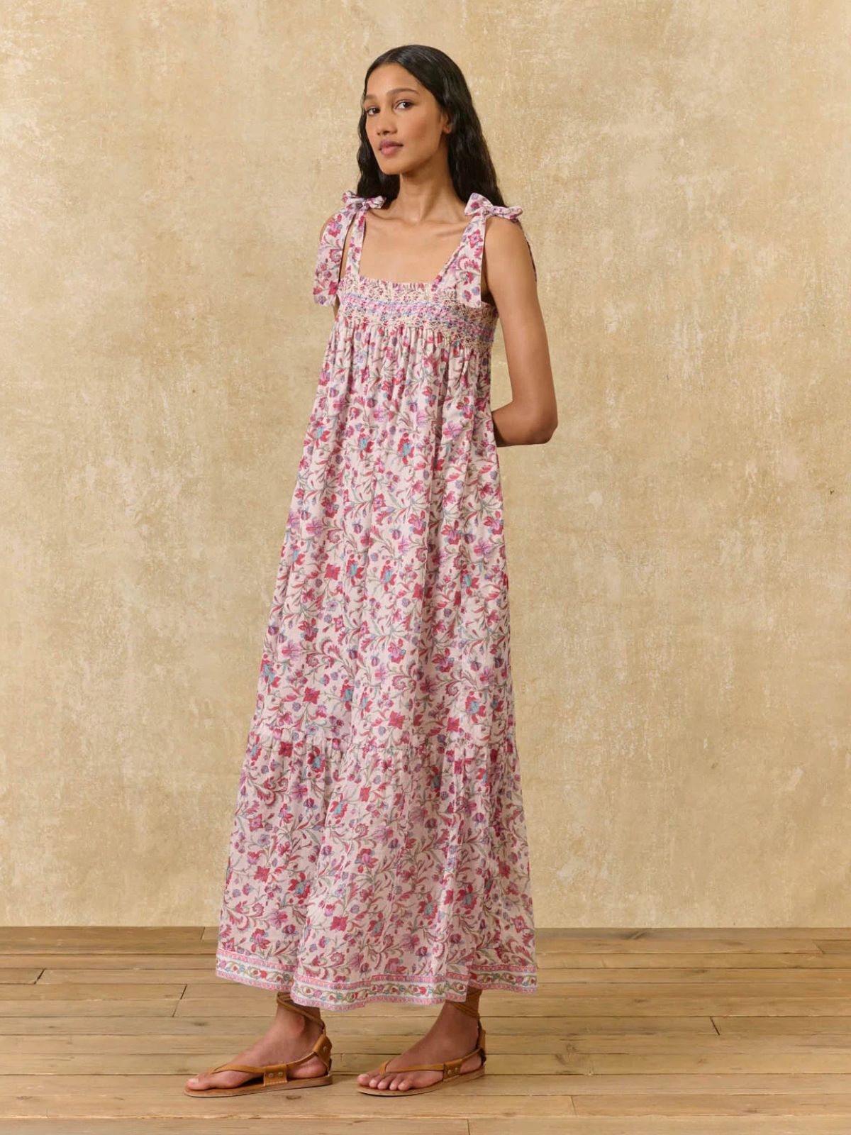 Marcelette Florant Print  Dress - Pink