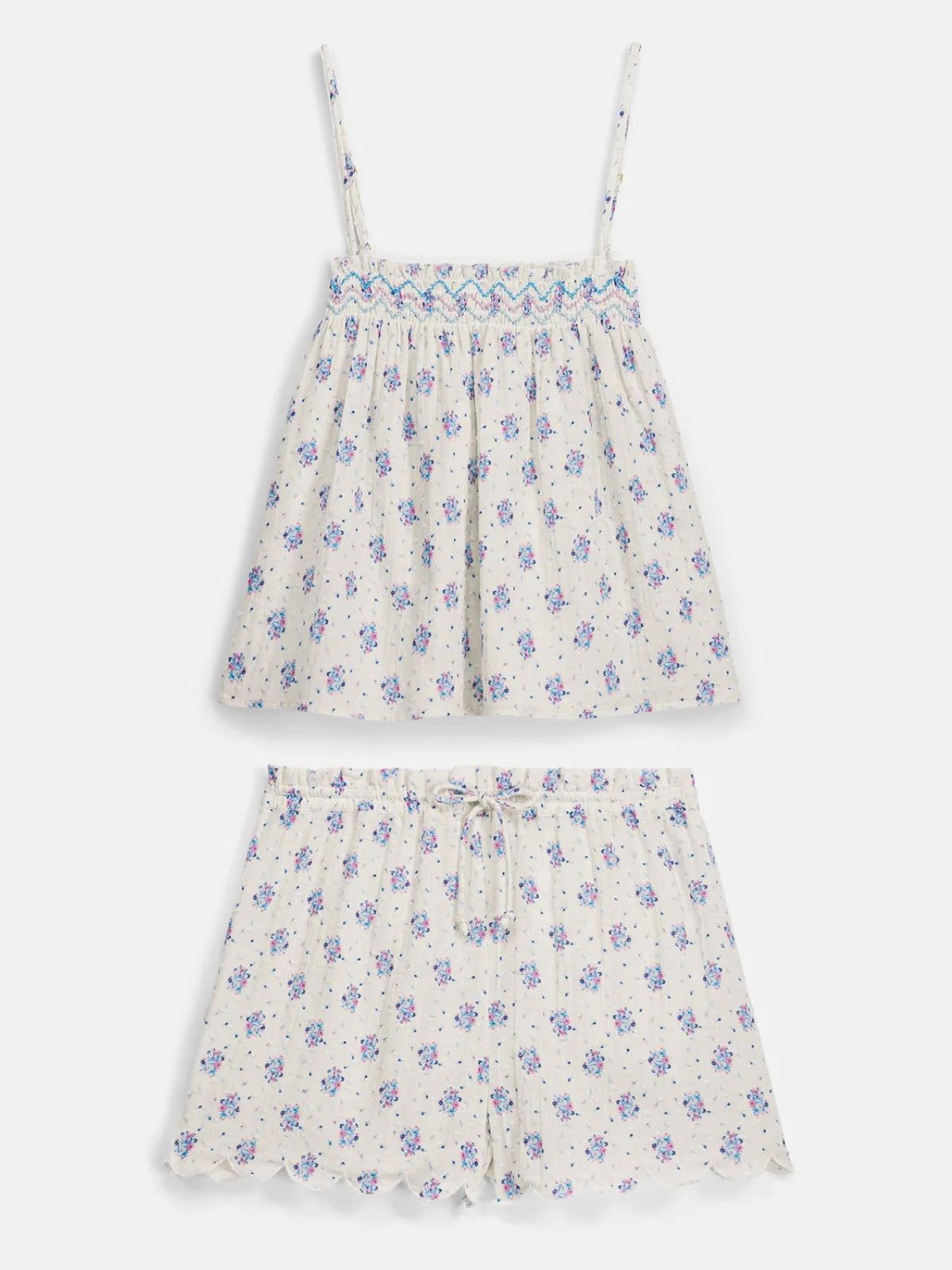 Minala Floral Pajamas Set - Cream