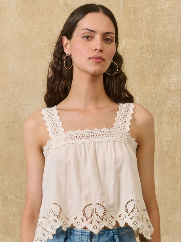 Paralio Double Cotton Gauze Camisole - Off  White