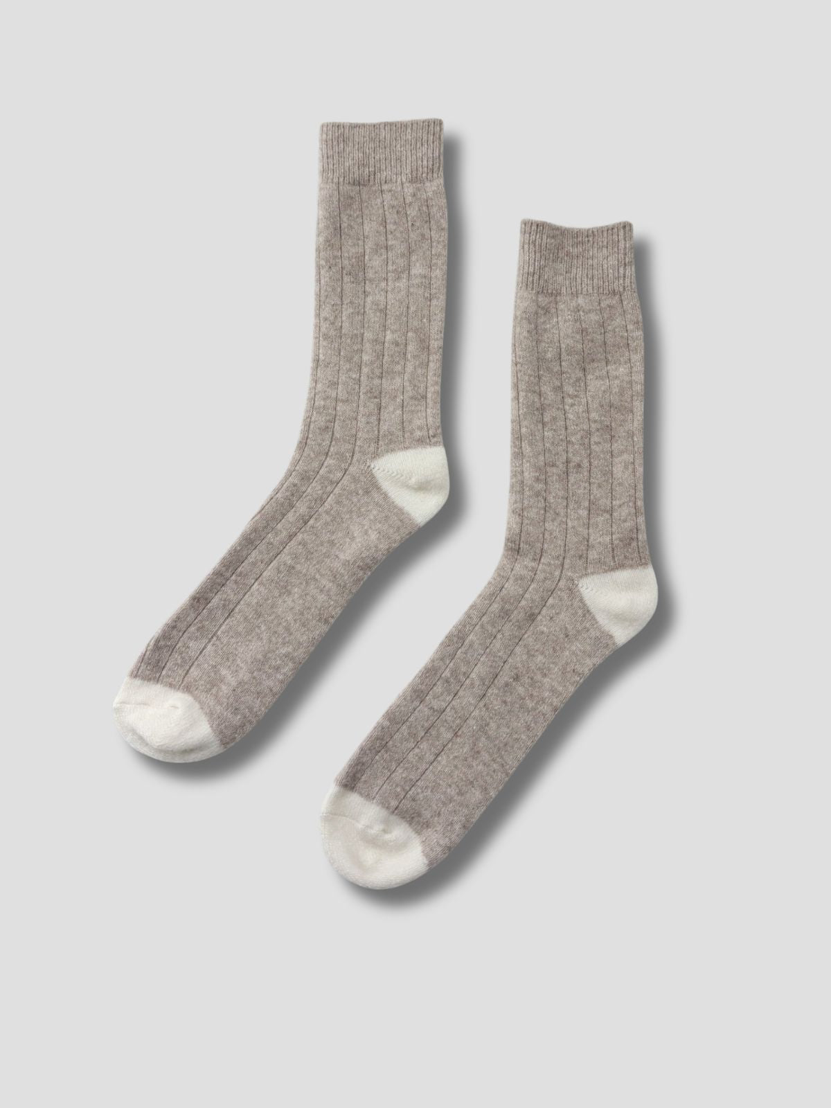Extended Cashmere Blend Socks - Fawn