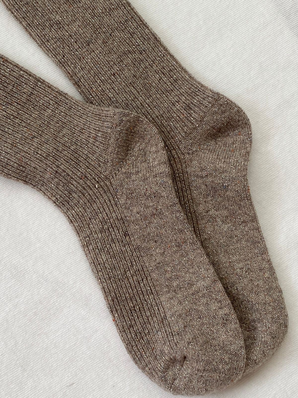 Winter Sparkle Socks - Nutmeg