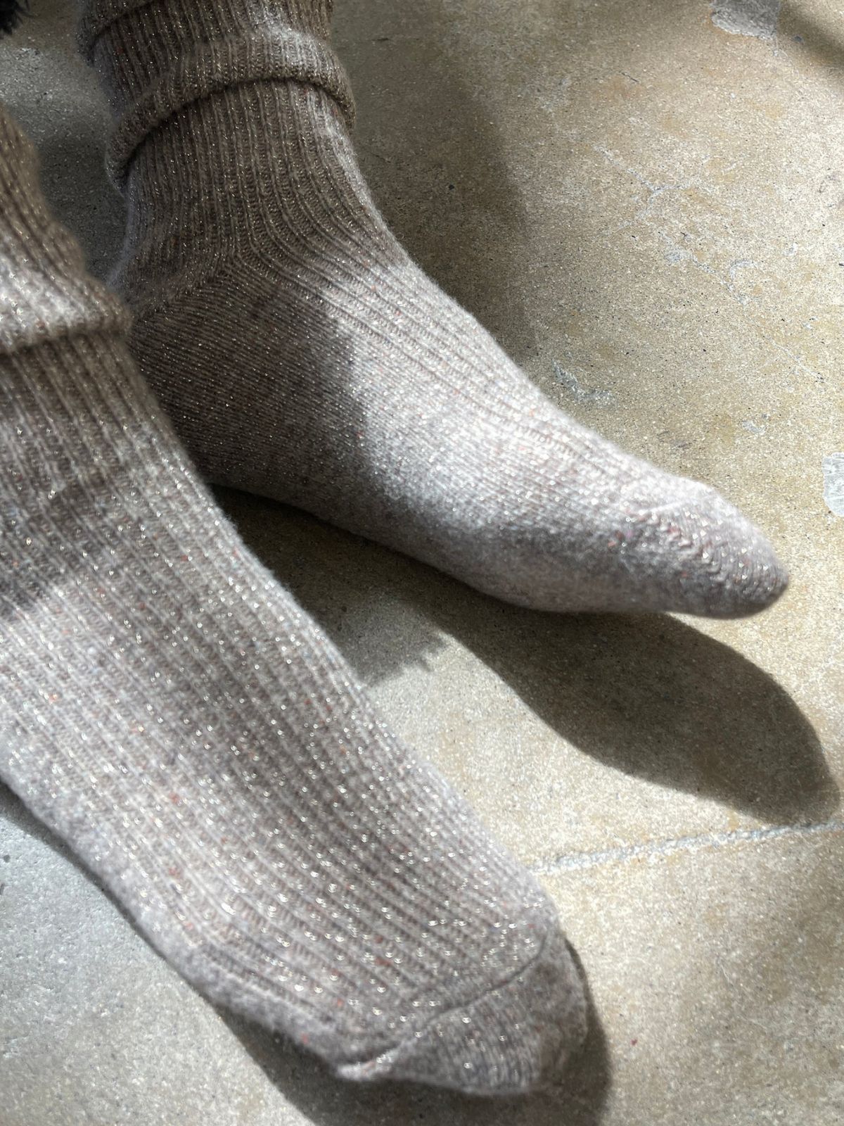 Winter Sparkle Socks - Nutmeg