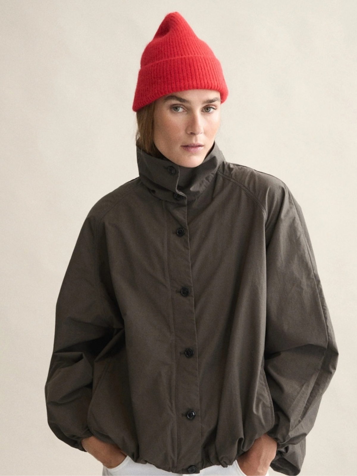 Wool Beanie - Crimson