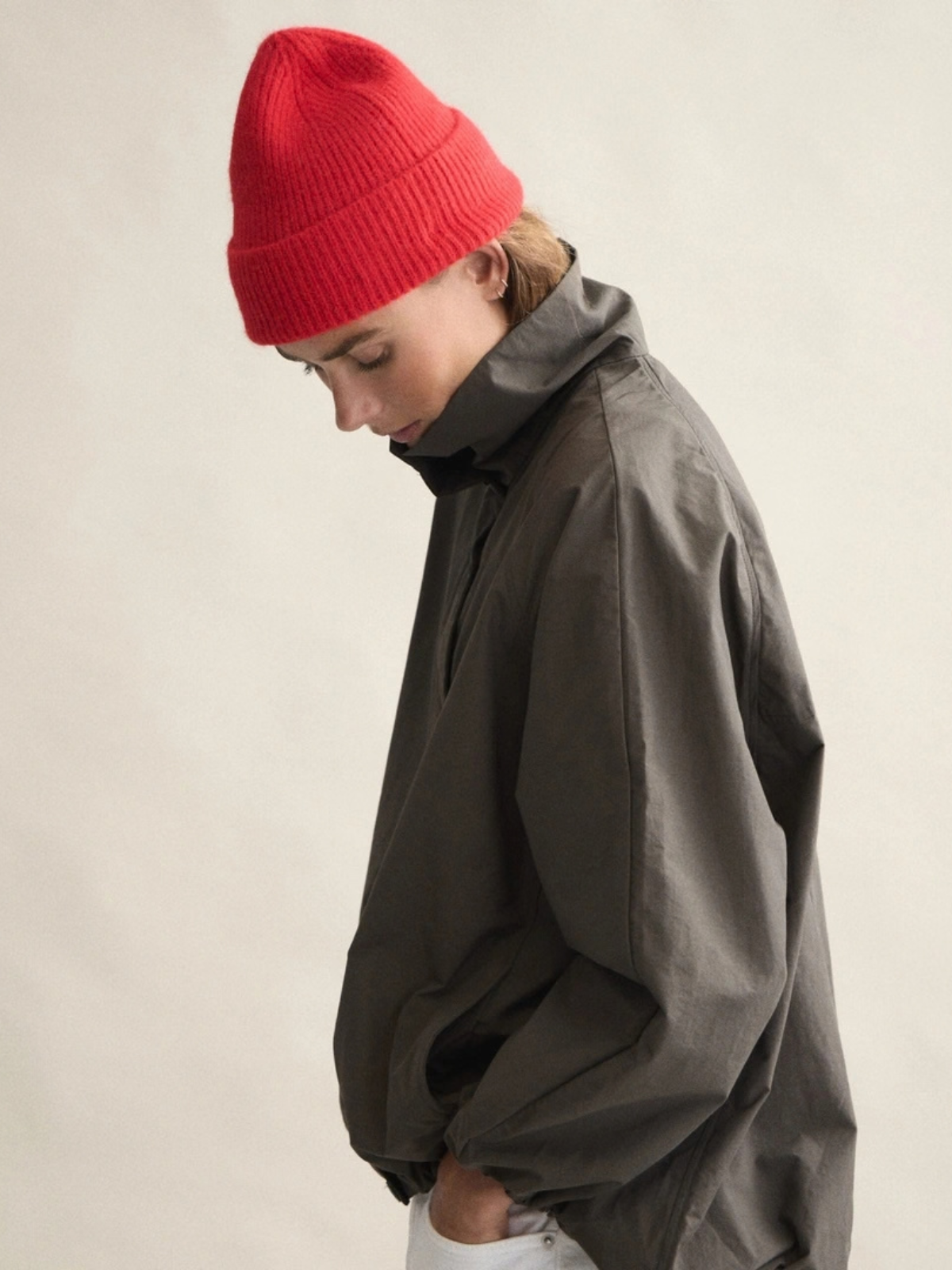 Wool Beanie - Crimson