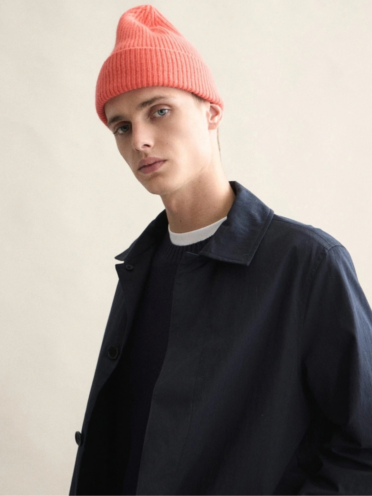 Wool Beanie - Salmon