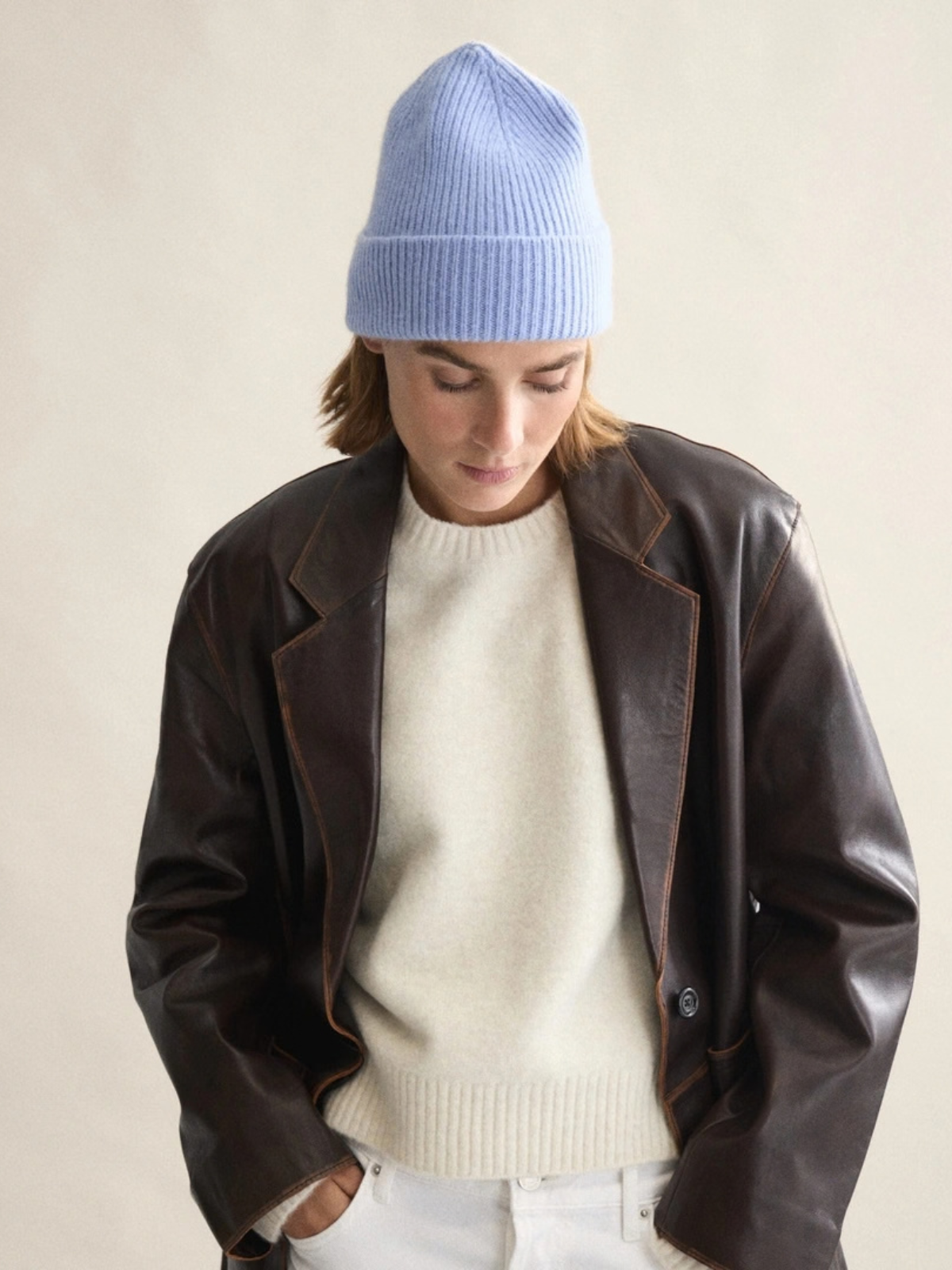 Wool Beanie - Sky Blue
