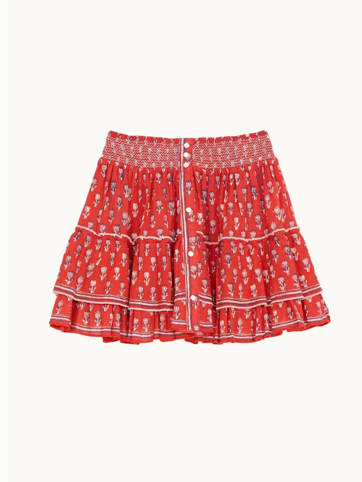 Ari Print Mini Skirt - Red