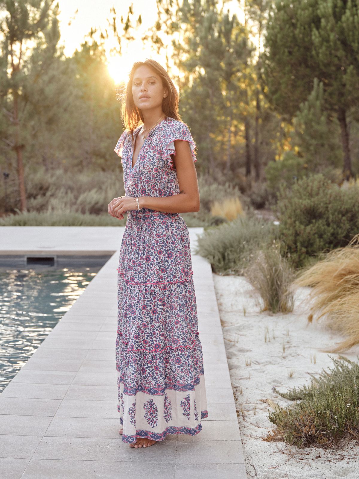 Della Print Maxi Dress - Blue
