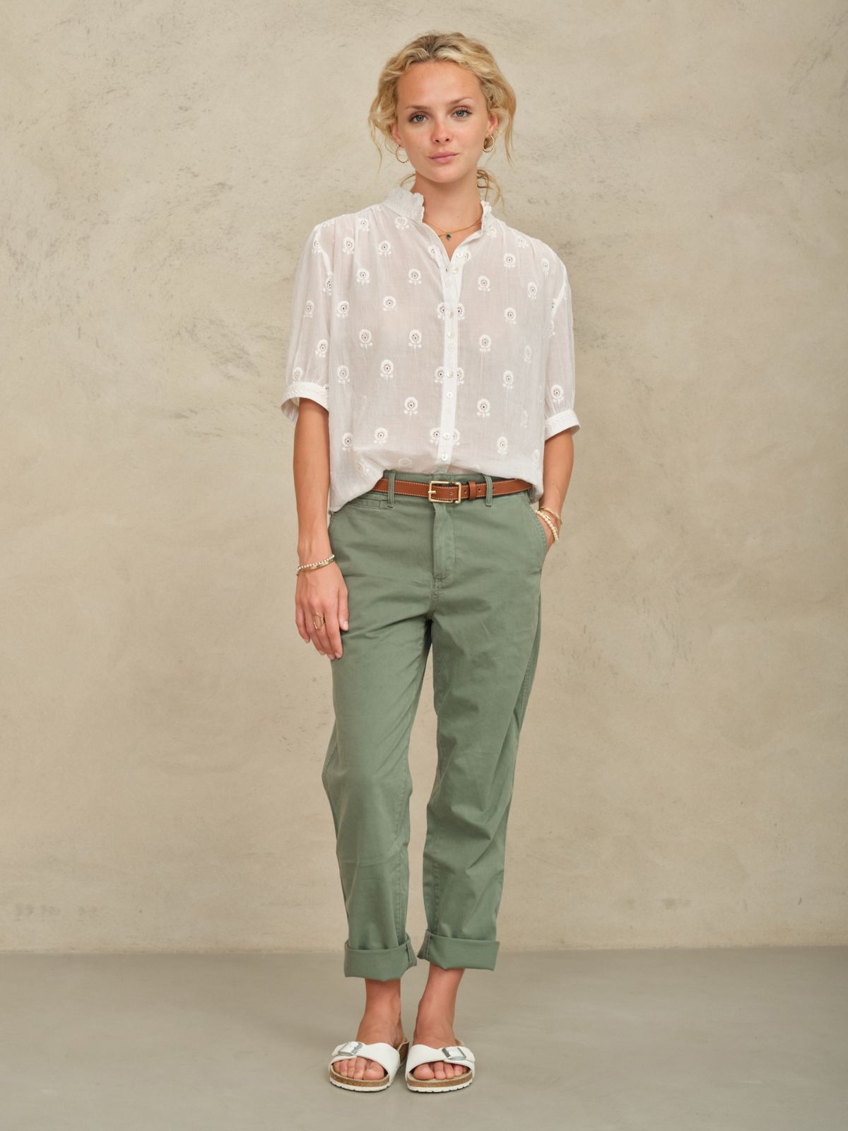 Frani Embroidered Top - White