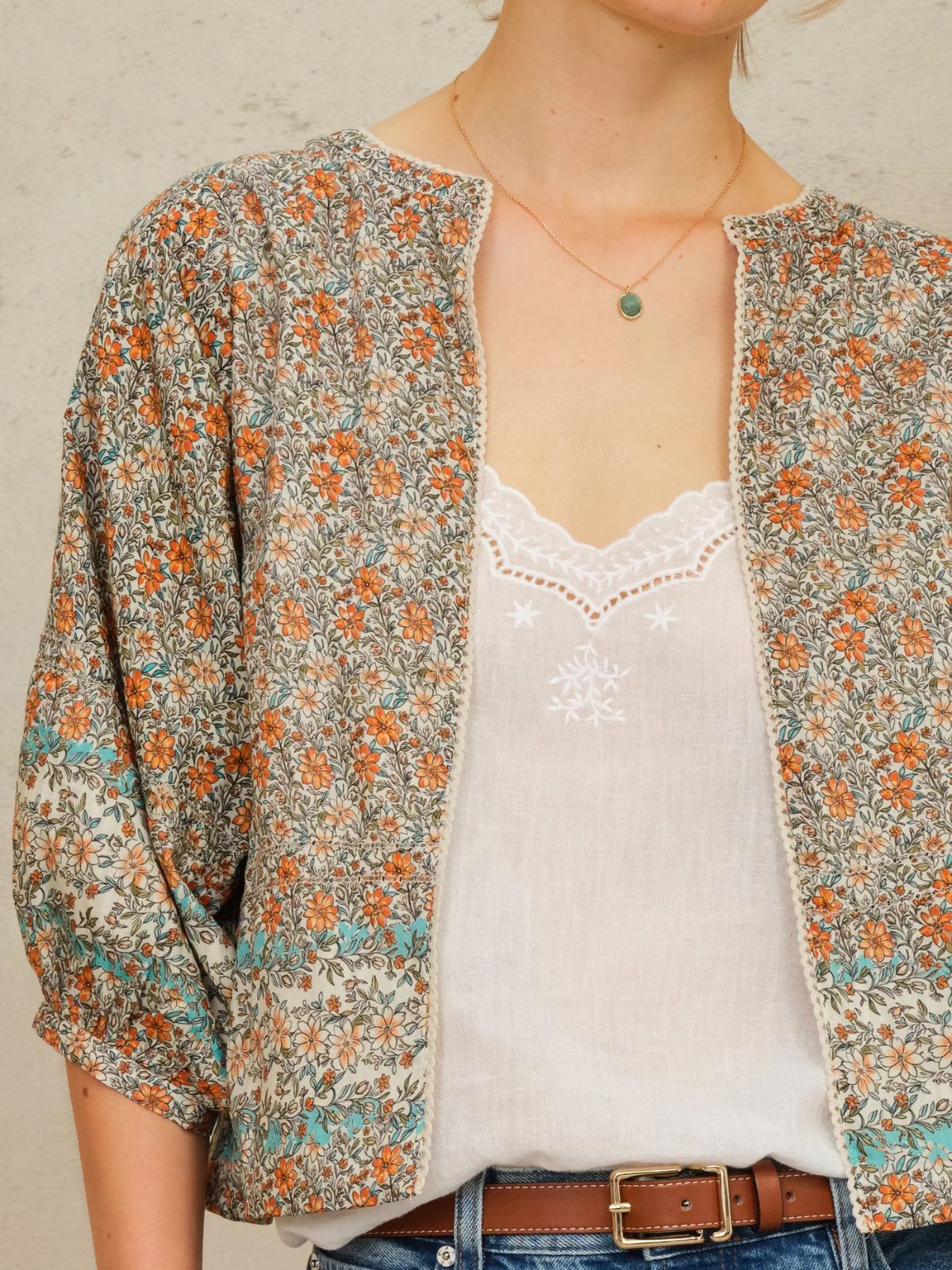 Jaci Print Jacket - Green
