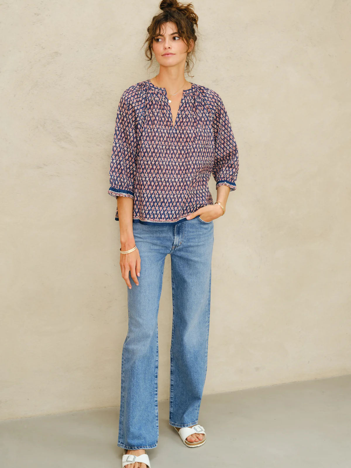 Mari Print long Sleeves Top