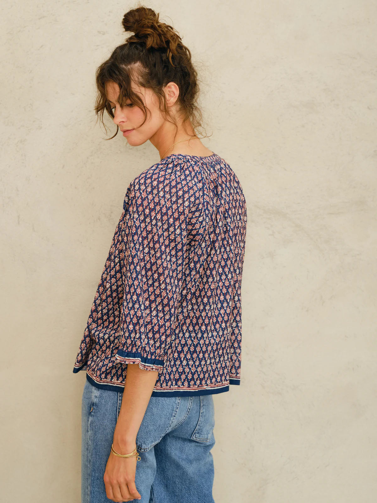 Mari Print long Sleeves Top