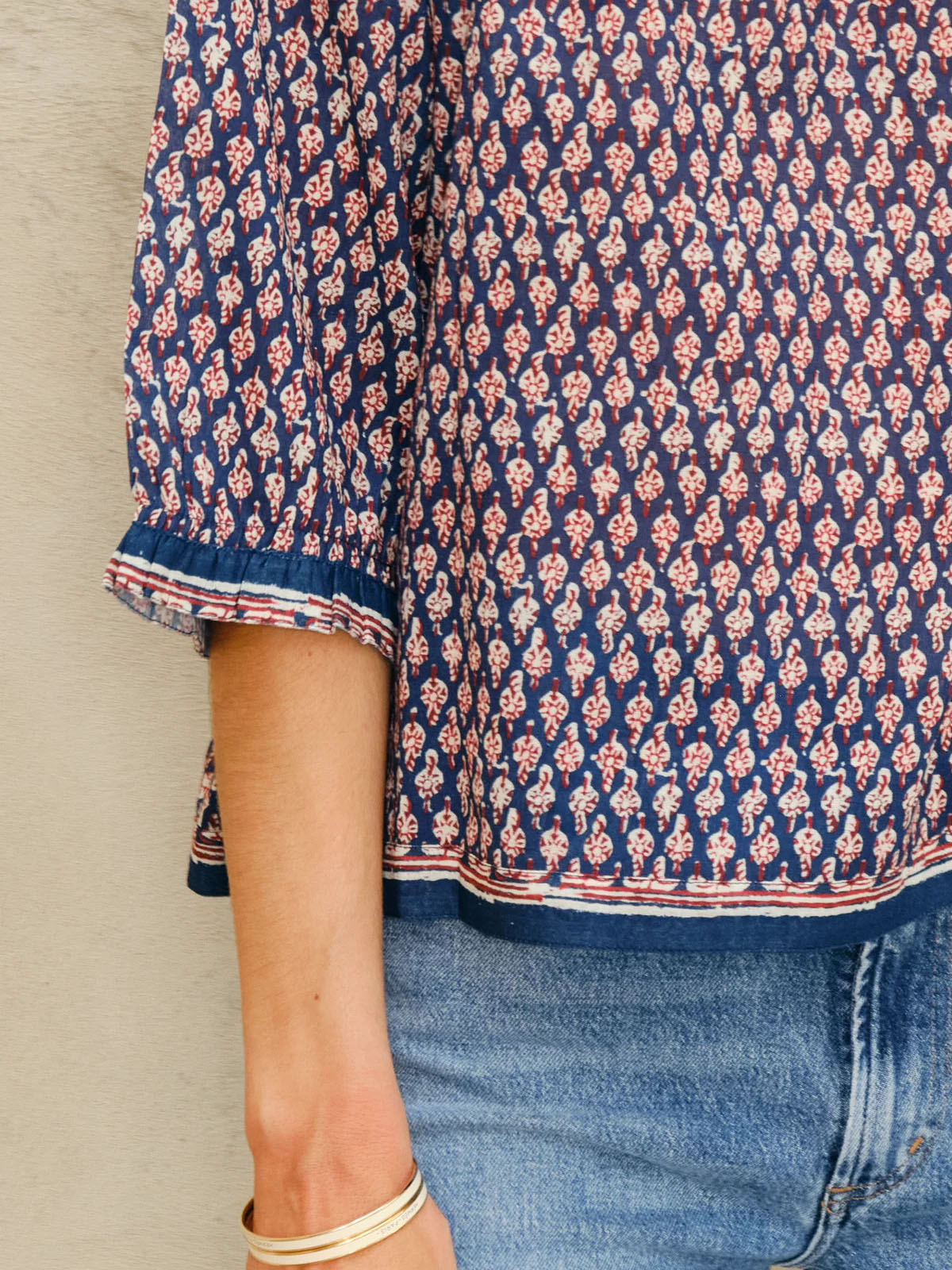Mari Print long Sleeves Top