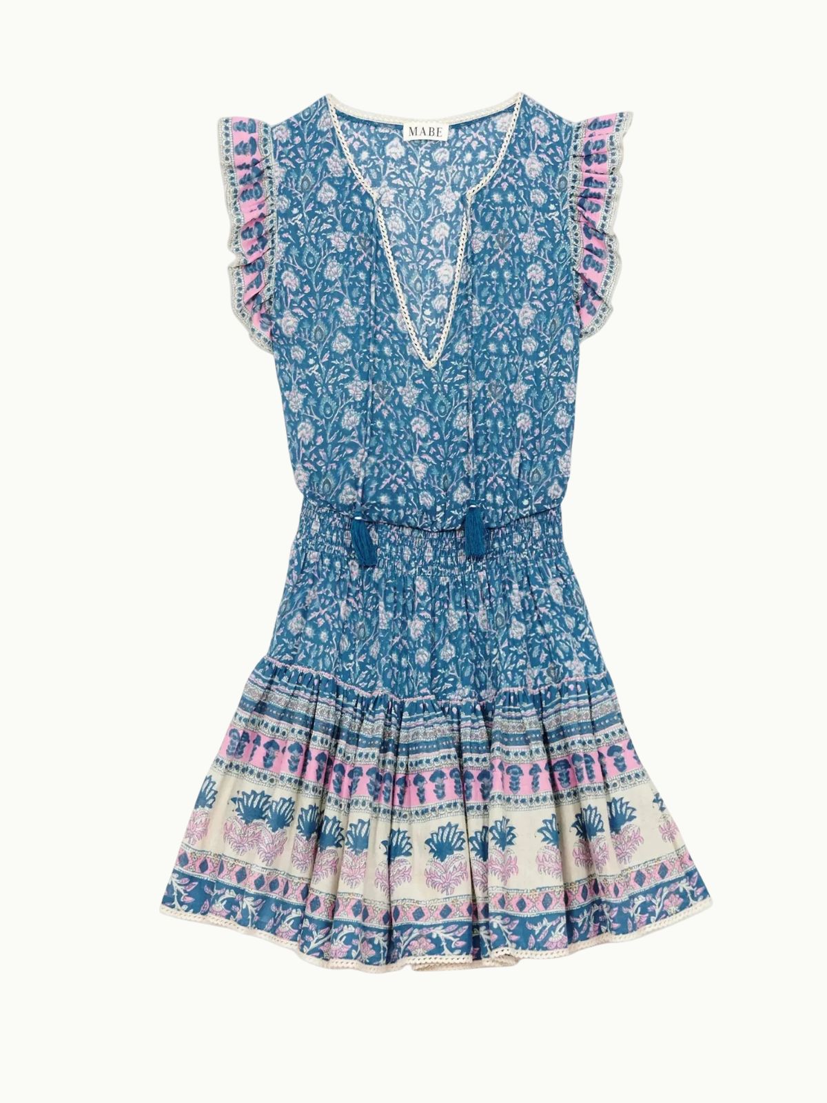 Iris Fashion - M.A.B.E - Myla Print Short Dress - Blue