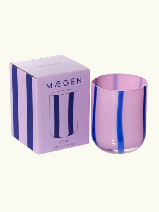 Atina Glassware - Lilac & Navy