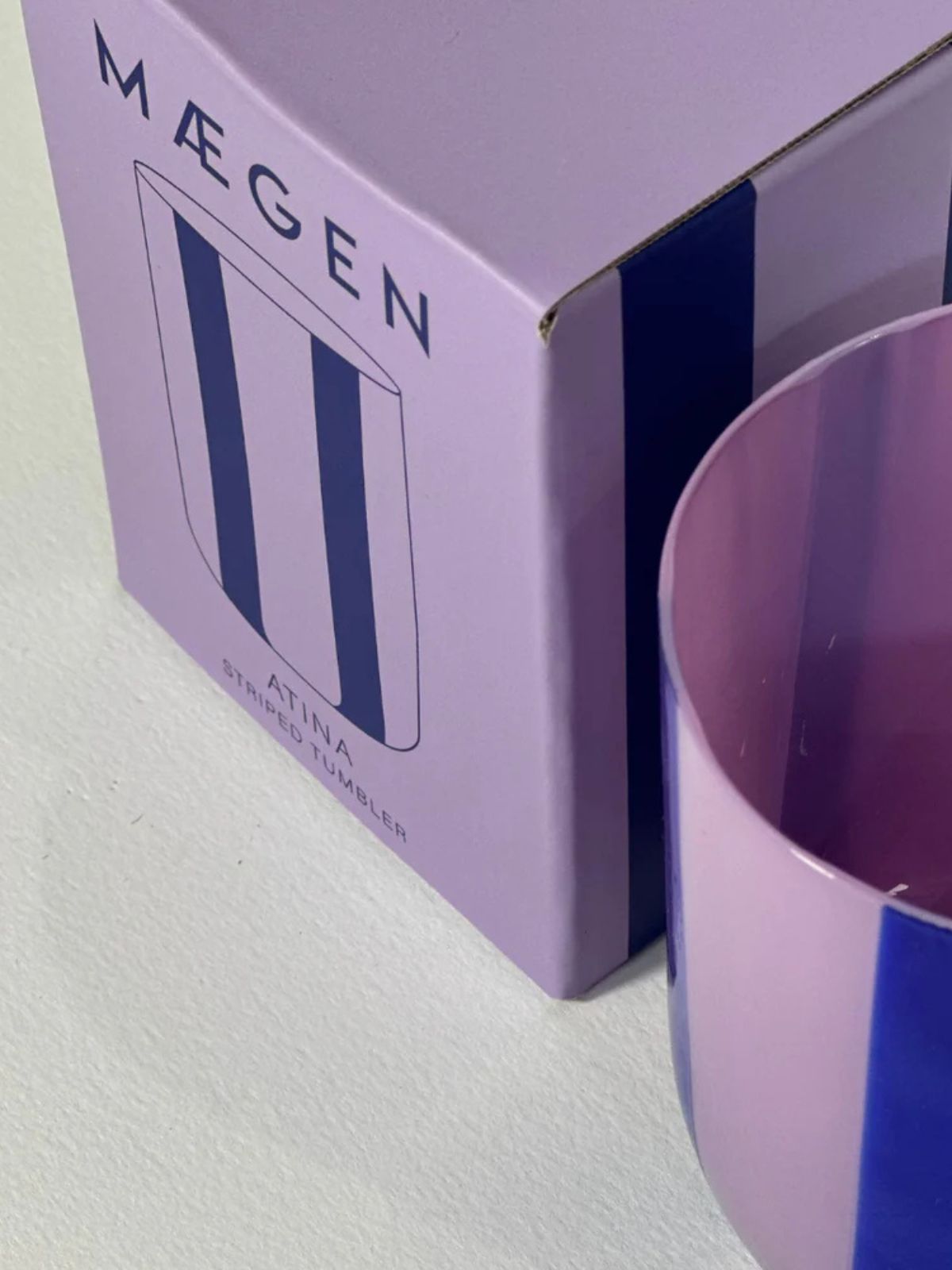 Atina Glassware - Lilac & Navy