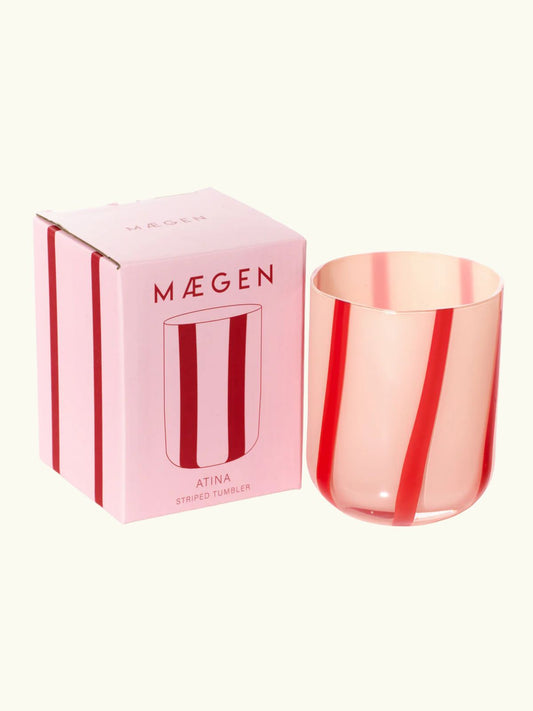 Atina Glassware - Pink & Red