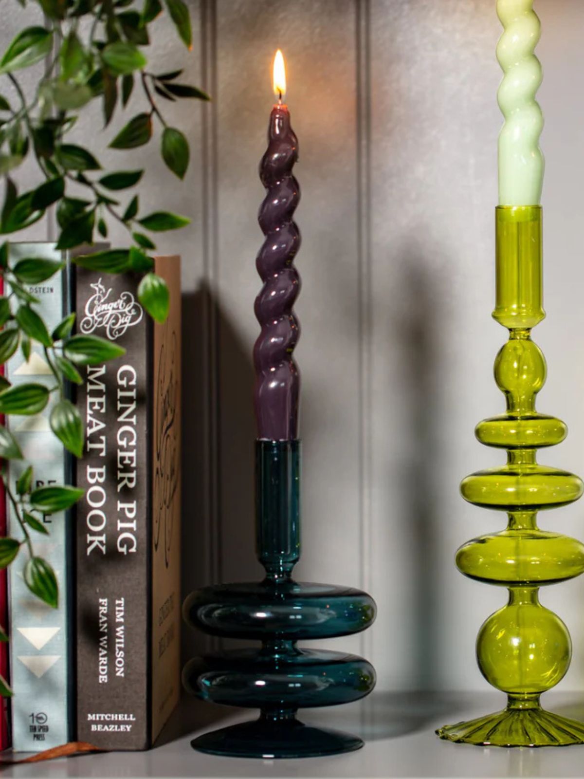 Spiral Taper Candles - Dark Grey