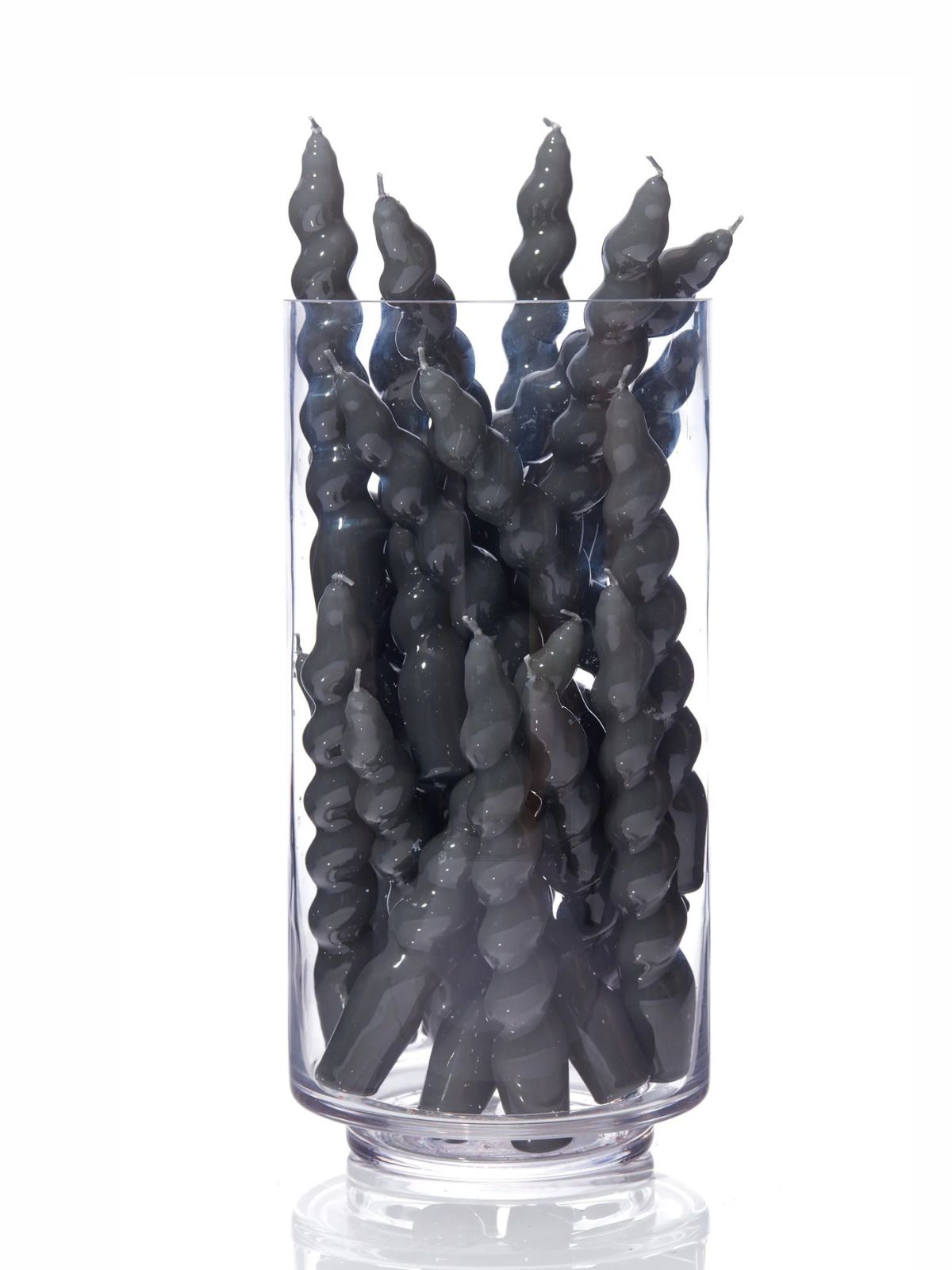 Spiral Taper Candles - Dark Grey