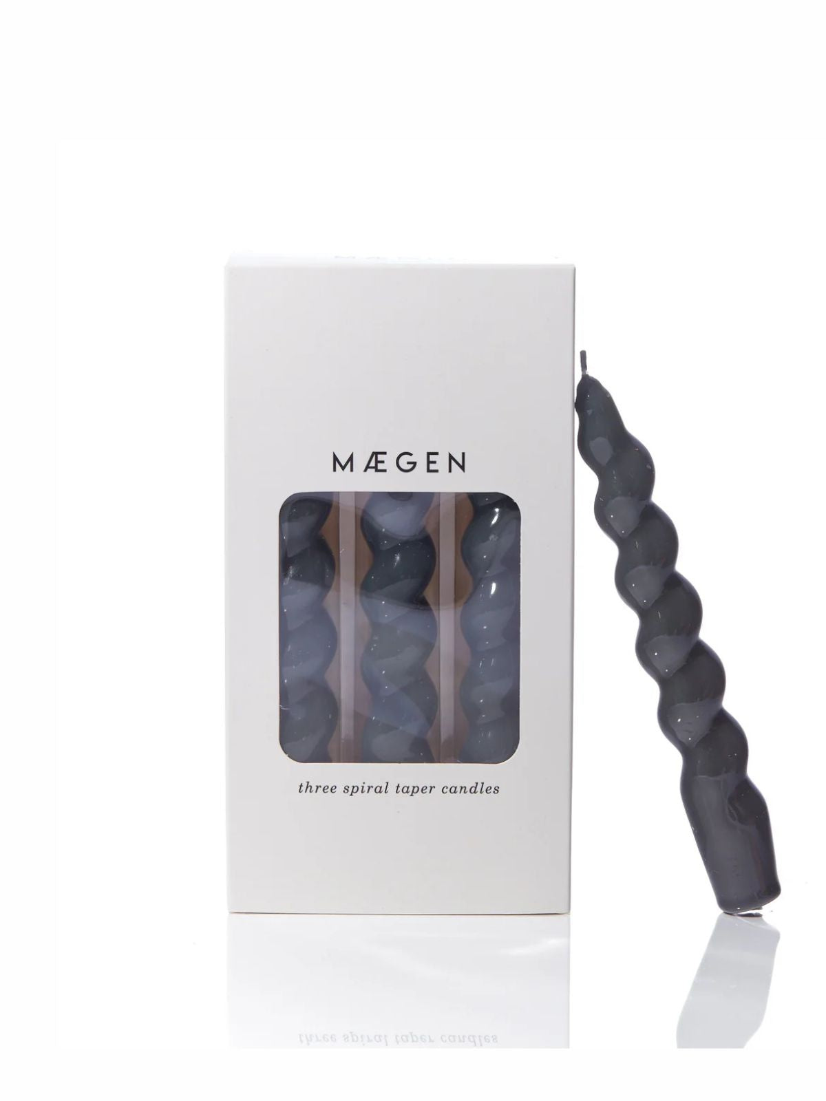 Spiral Taper Candles - Dark Grey