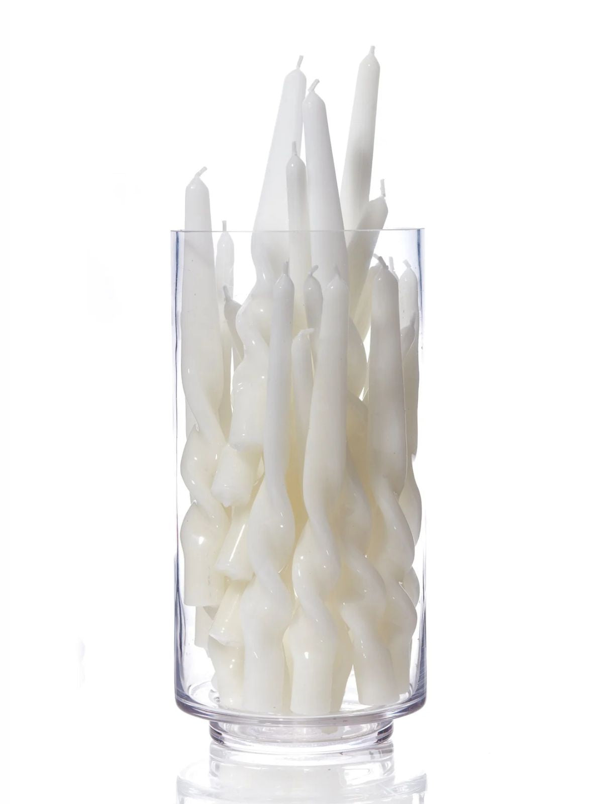 Twist Taper Candle - Ice White