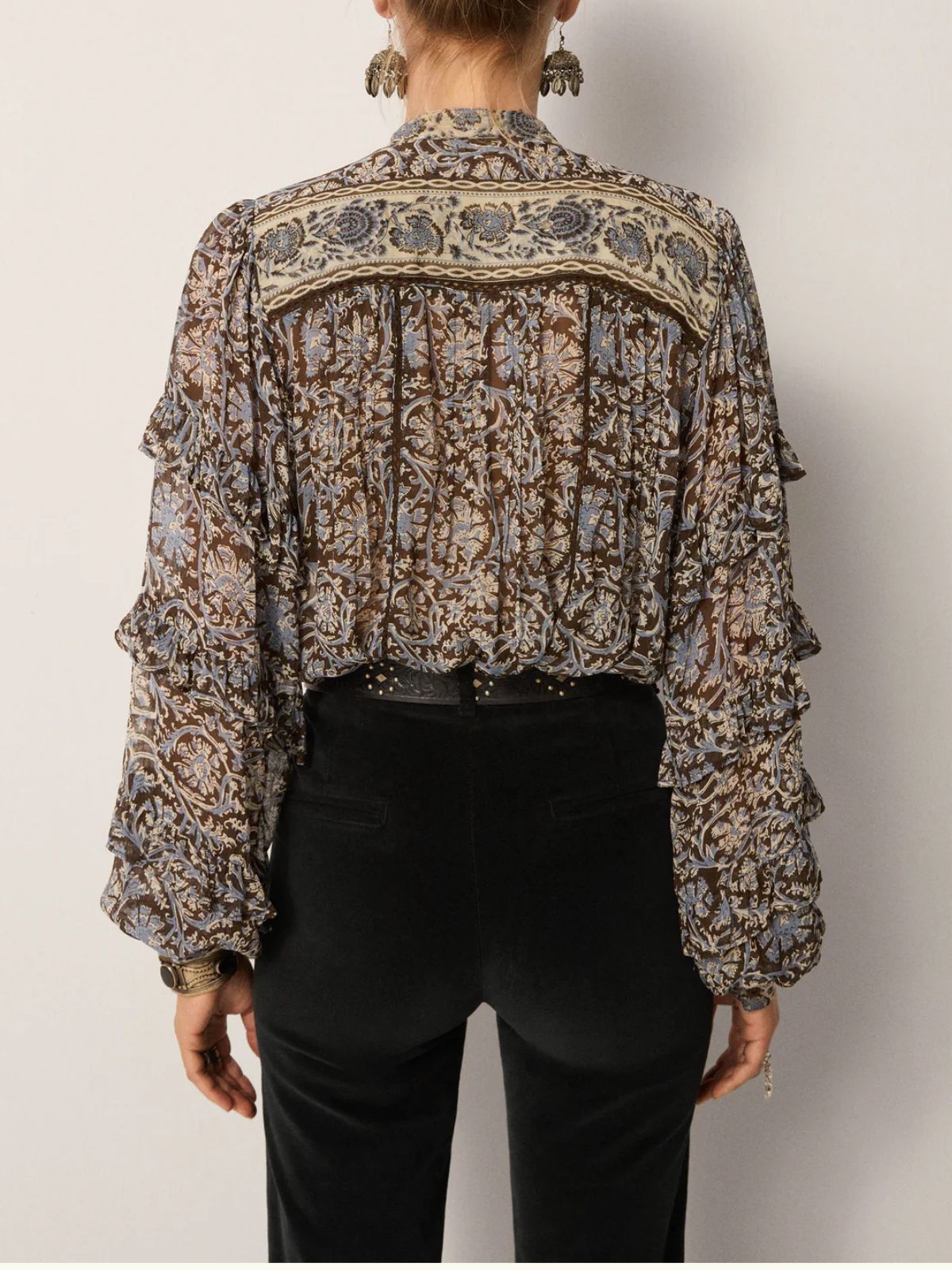 Camilla Ruffle Blouse - Blue