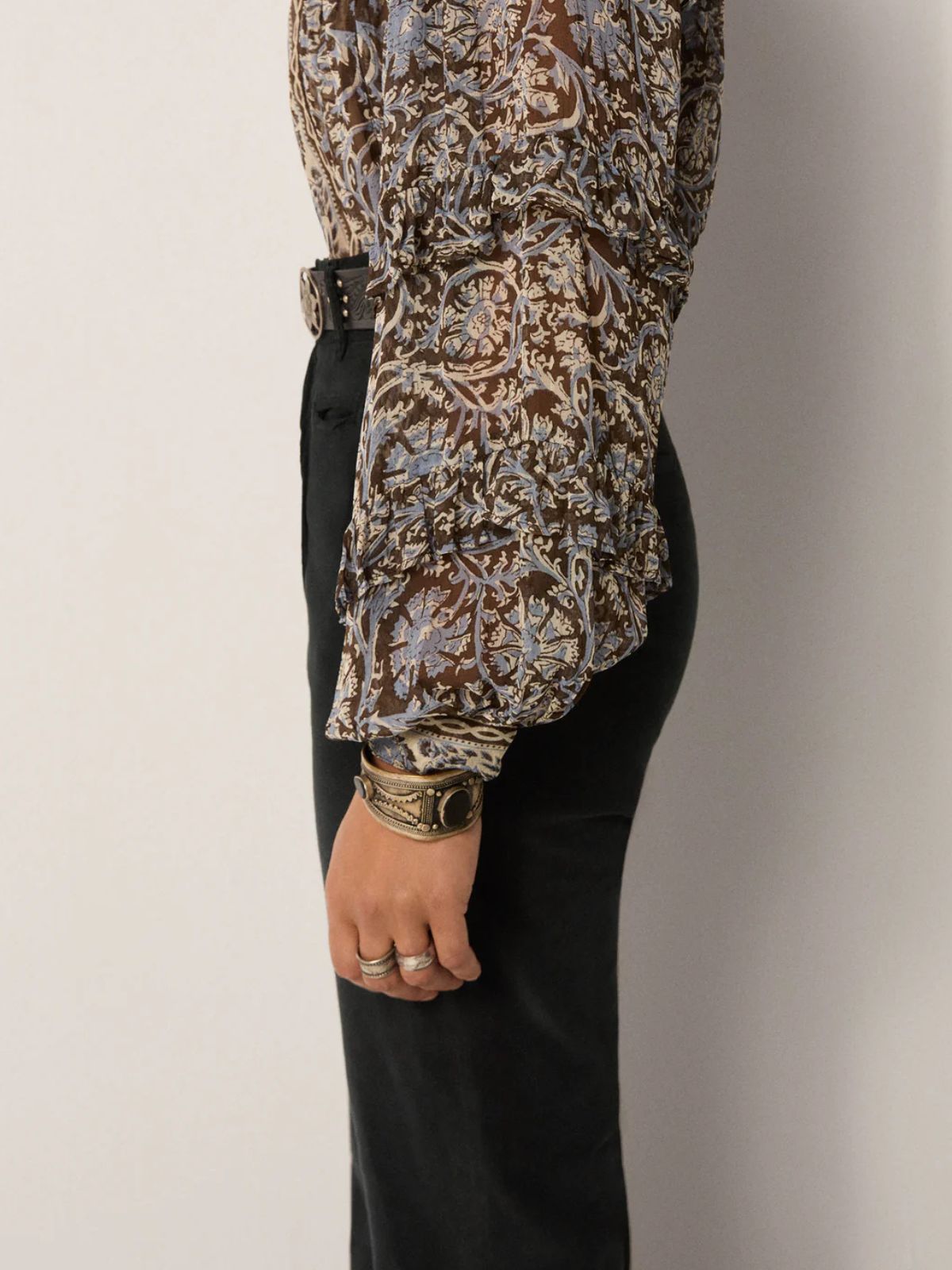 Camilla Ruffle Blouse - Blue