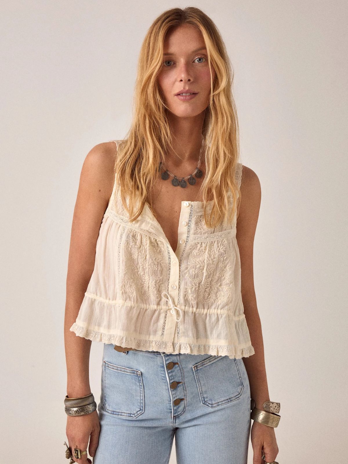 Constanza Lace Cami - Ecru