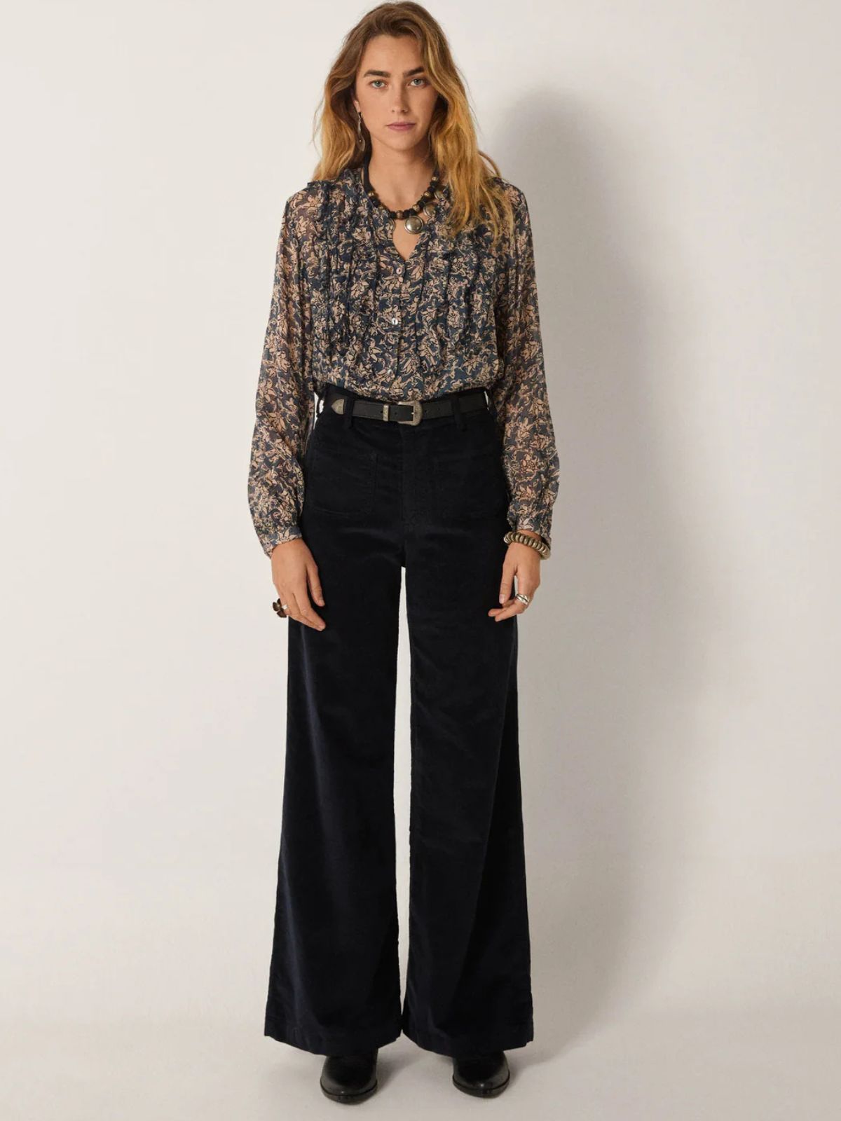Corina Print Shirt - Teal