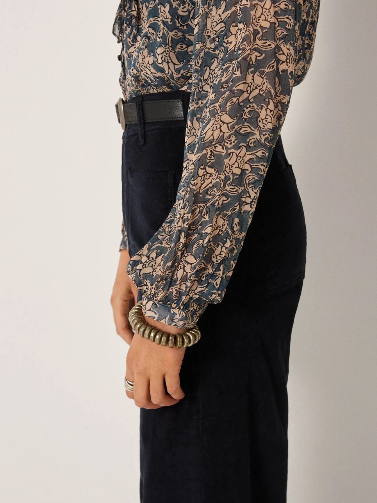 Corina Print Shirt - Teal