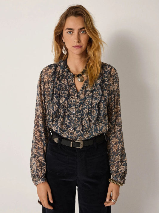 Corina Print Shirt - Teal