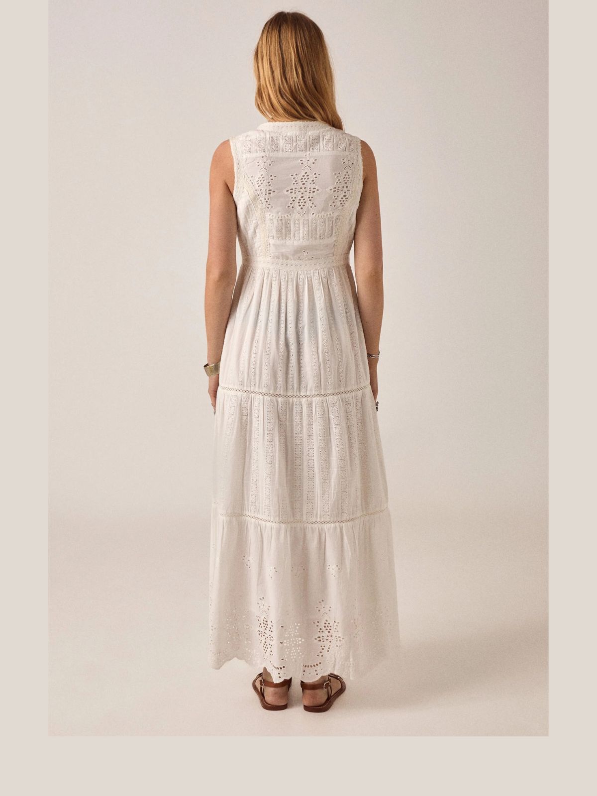 Gino Embroidered Dress - Cream