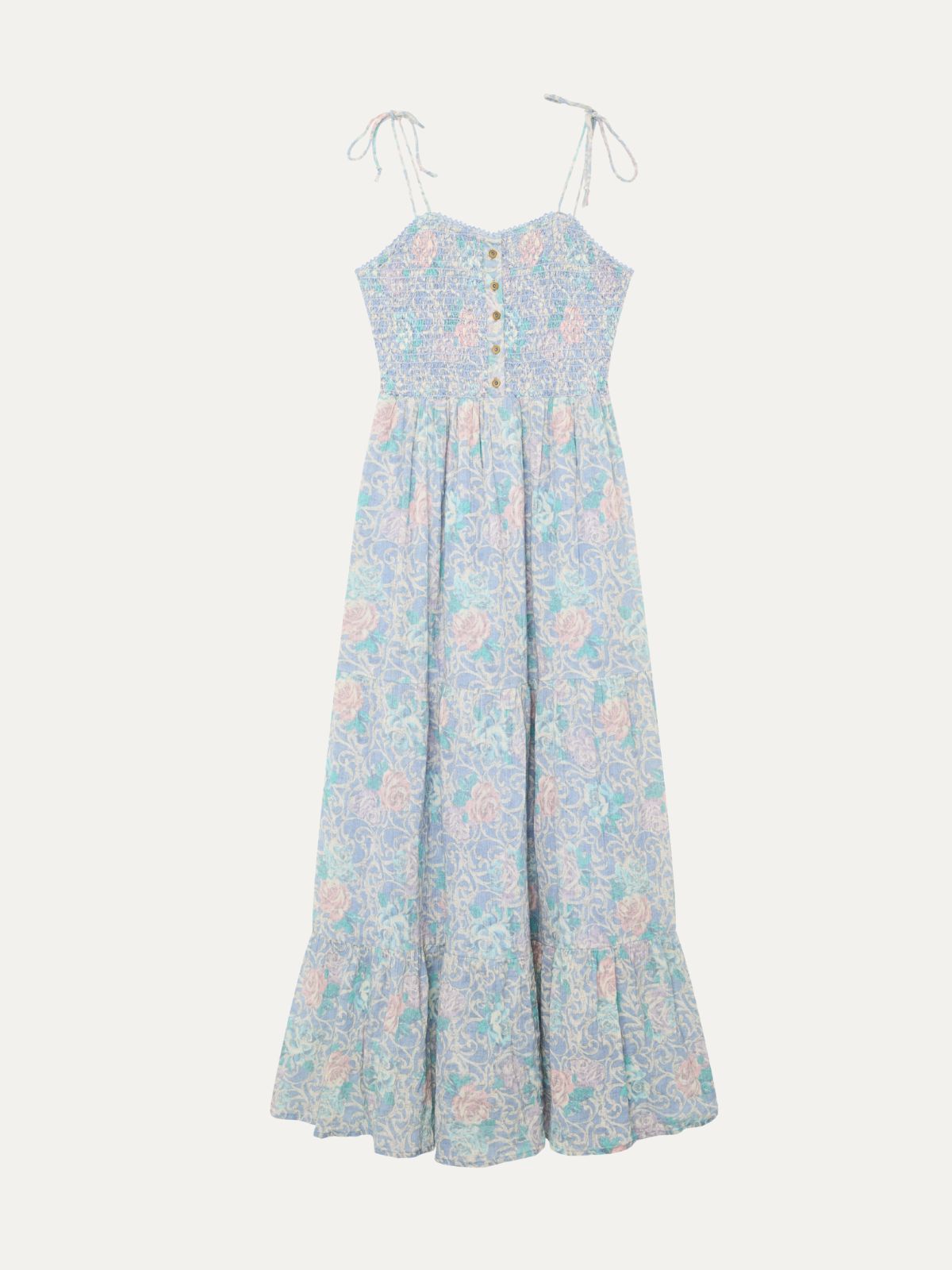 Julie Strapless Print Dress - Light Blue