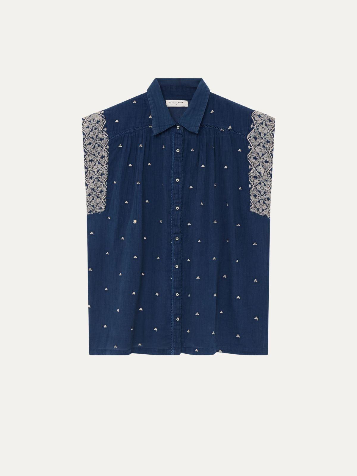 Iris Fashion - MAISON HOTEL - Karina Embroidered Shirt - indigo