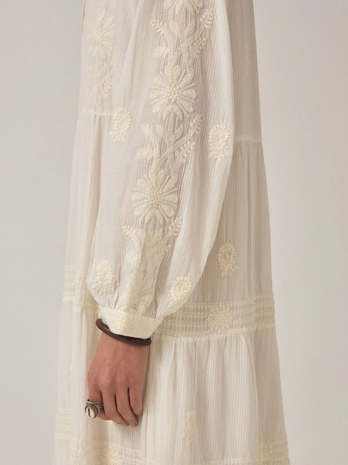 Lala Embroidered Dress - Ecru