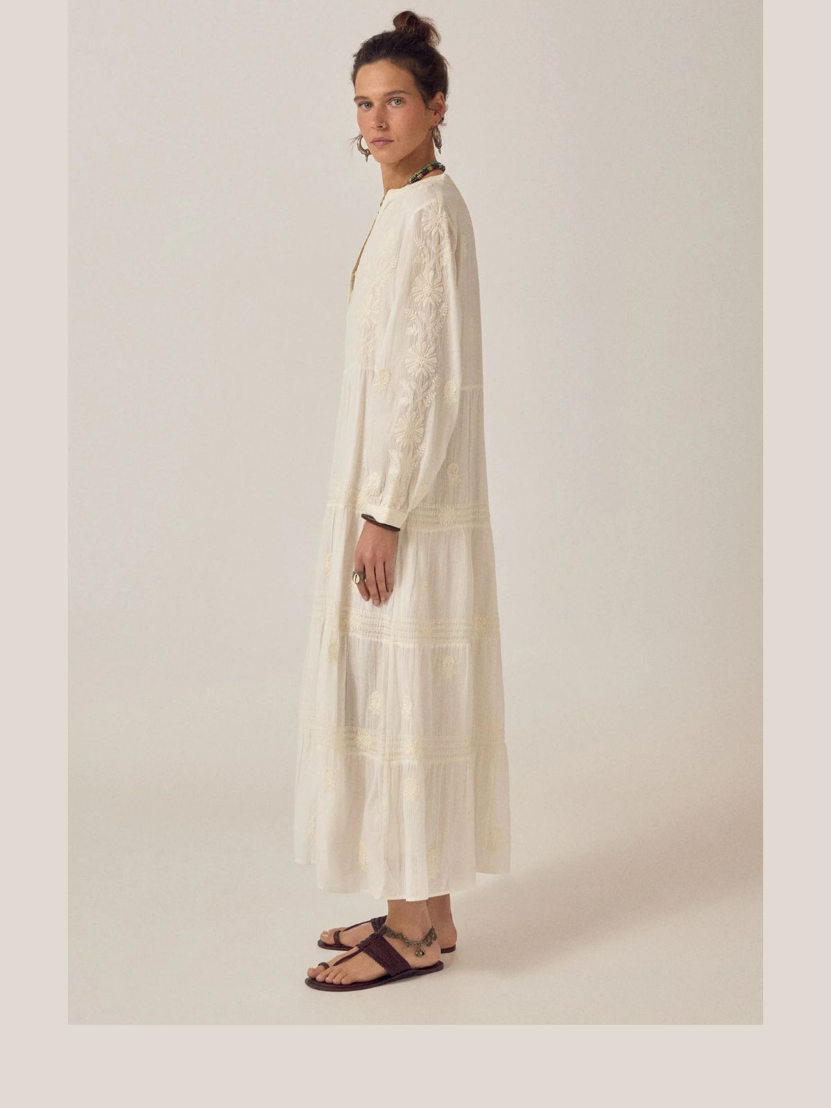 Lala Embroidered Dress - Ecru
