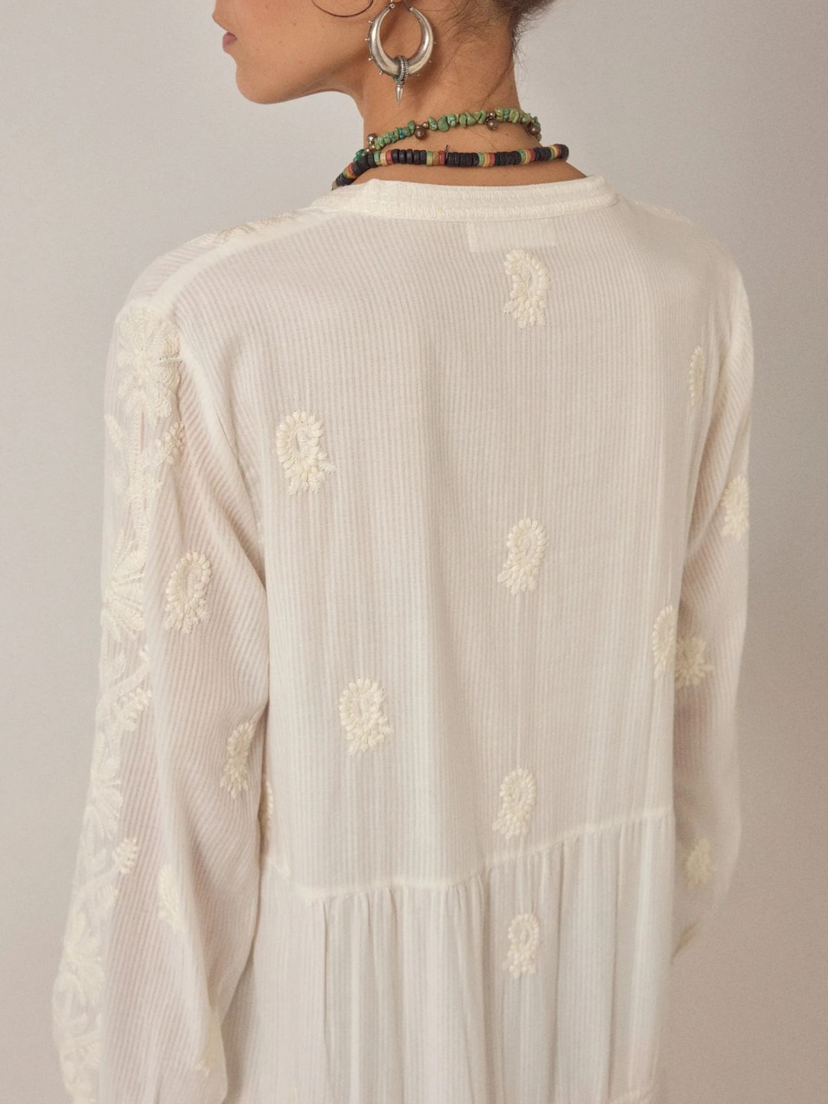 Lala Embroidered Dress - Ecru