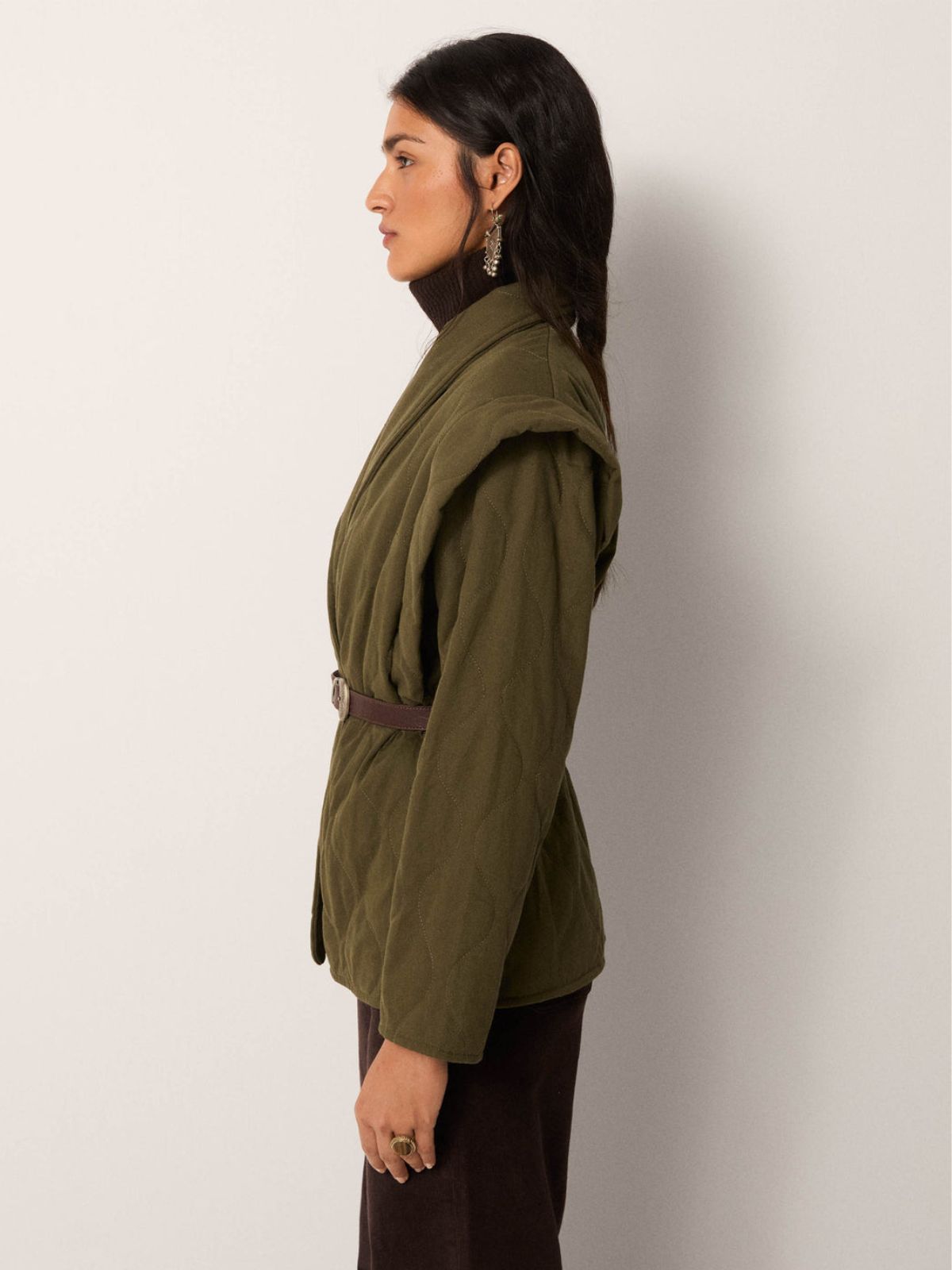 Lucille Belted Jacket - Khaki