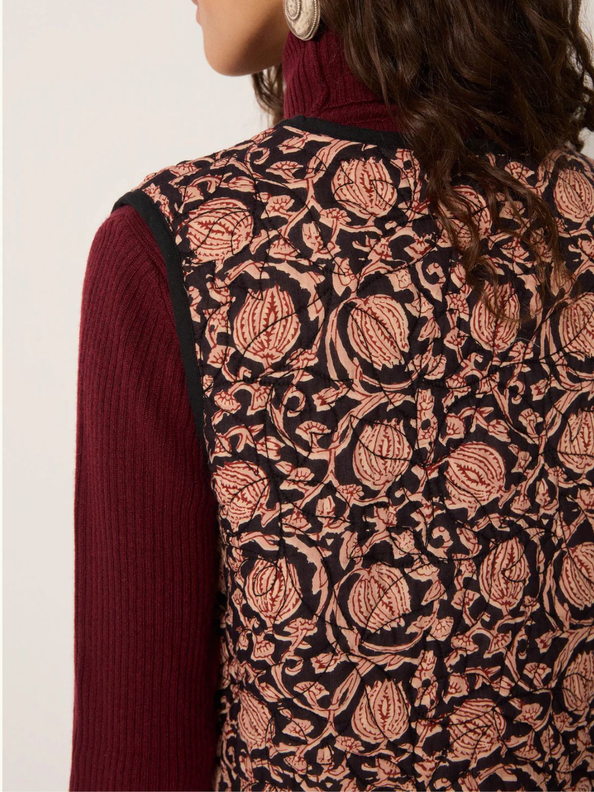 Luna Print Vest - Black