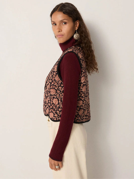 Luna Print Vest - Black