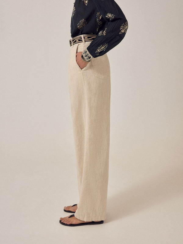 Marina linen Trousers - Sand