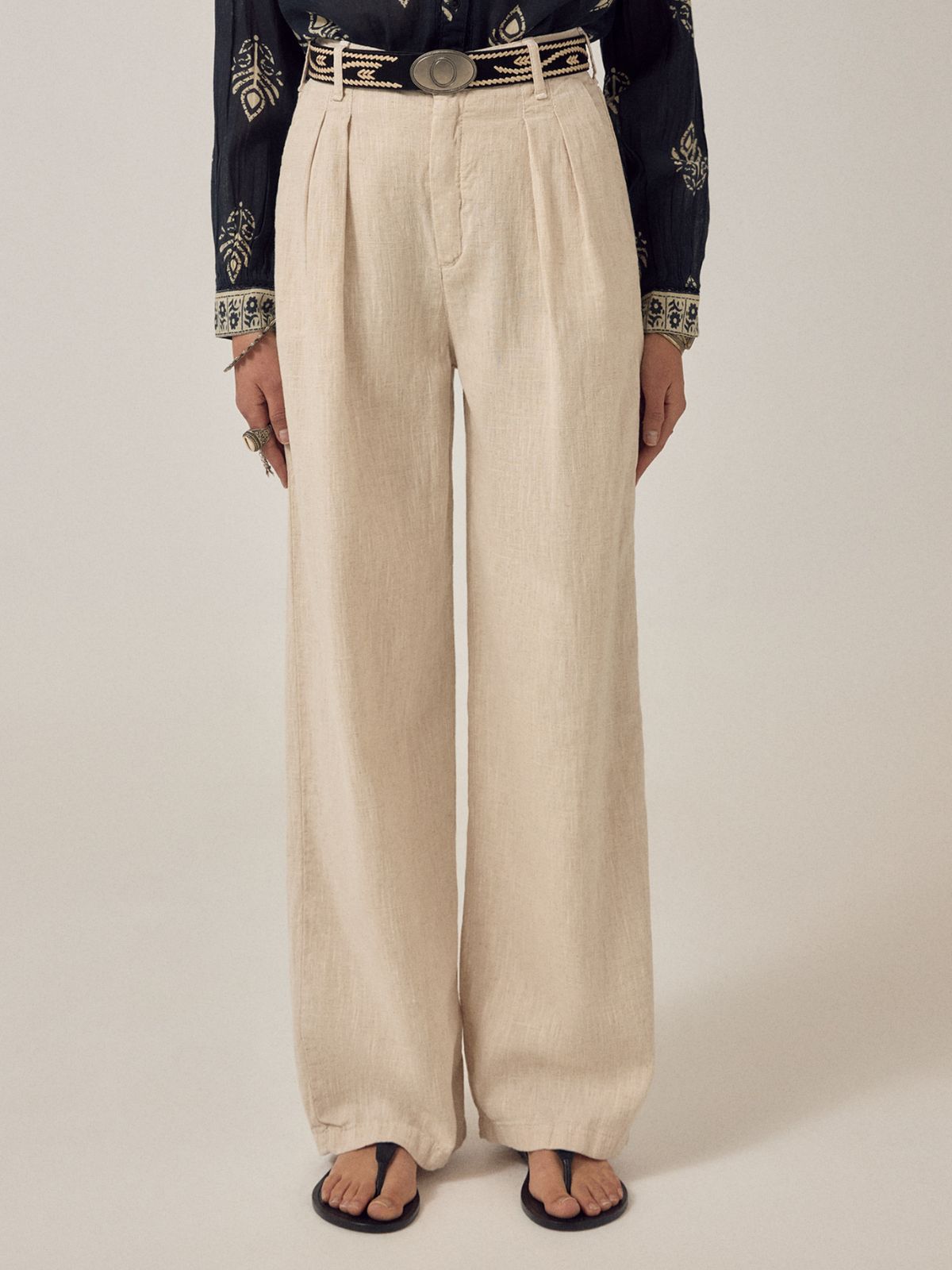 Marina linen Trousers - Sand
