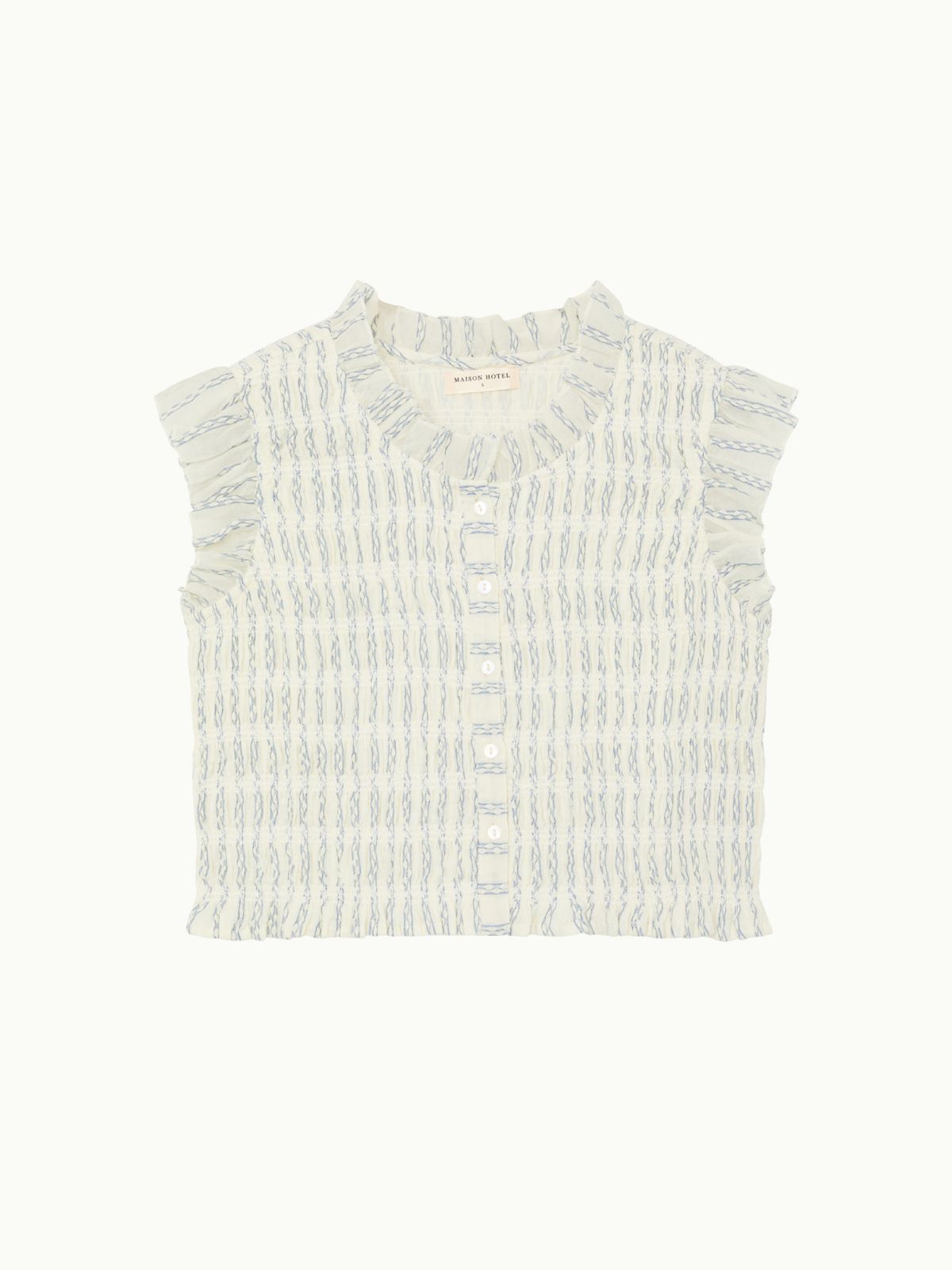 Omaris Woven Sleevless Top - Ecru