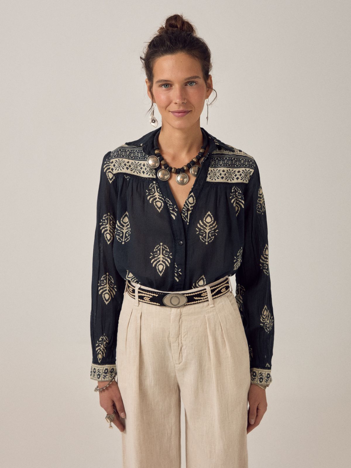 Rani Leaves Top - Black