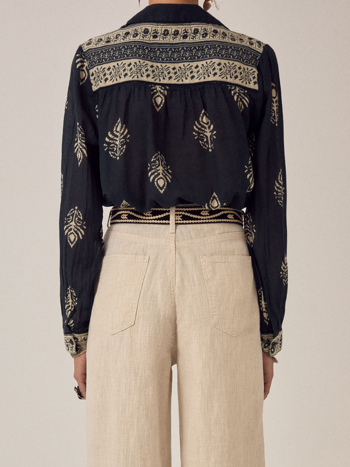 Rani Leaves Top - Black